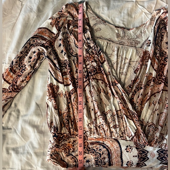 Free People Bell Sleeve Wrap Top, Size M - Picture 9 of 11